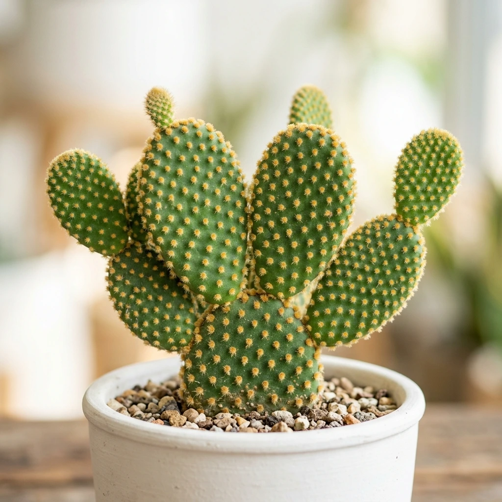 Identifica e cura Opuntia orecchie di coniglio (Opuntia microdasys) con Plant AI