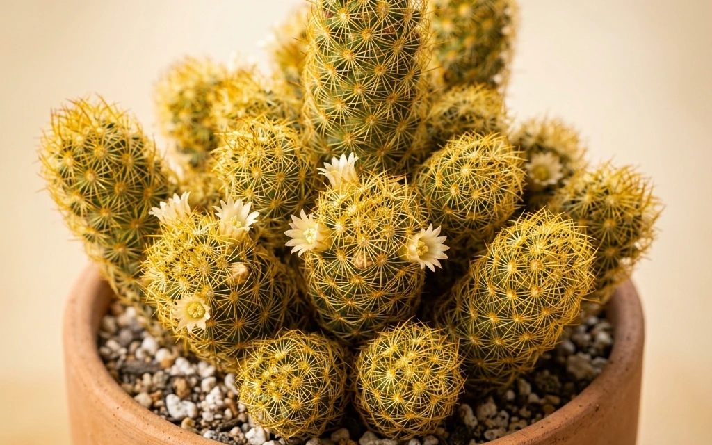 Identifica e cura Golden Stars Cactus (Mammillaria carmenae) con Plant AI