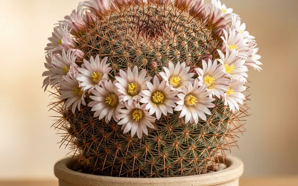 Identifica e cura Pincushion Cactus (Mammillaria crinita) con Plant AI