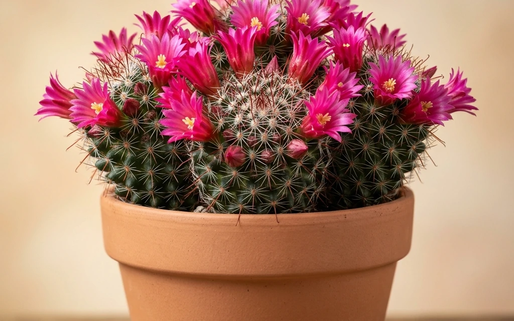 Identifica e cura Rose Pincushion (Mammillaria zeilmanniana) con Plant AI