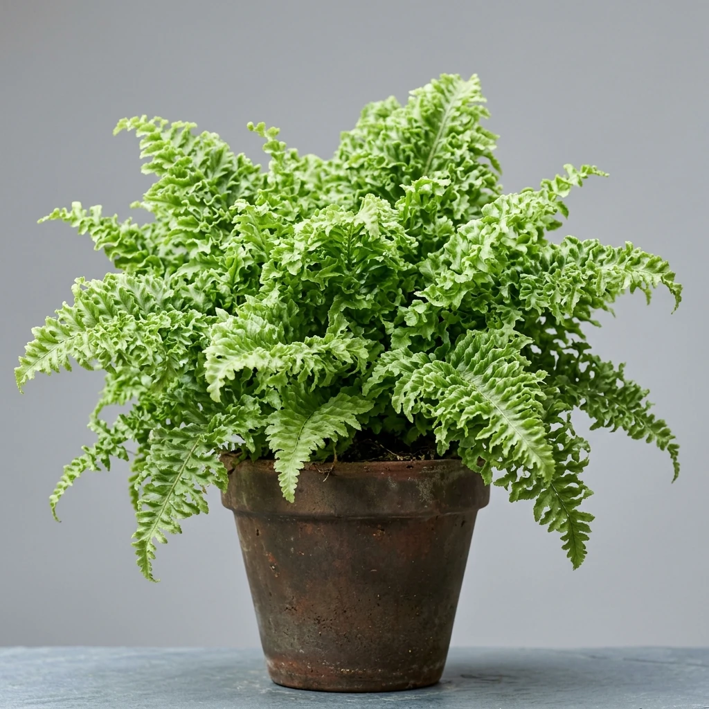 Identifica e cura Fluffy Ruffles Fern (Nephrolepis exaltata 'Fluffy Ruffles') con Plant AI