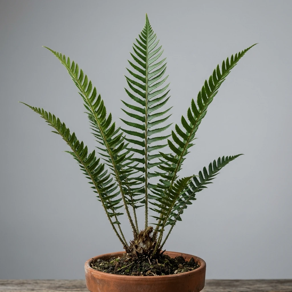 Identifica e cura Narrow Holly Fern (Polystichum lonchitis) con Plant AI