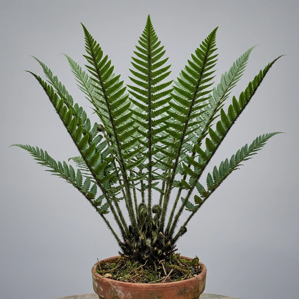 Identifica e cura Shaggy Shield Fern (Dryopteris cycadina) con Plant AI
