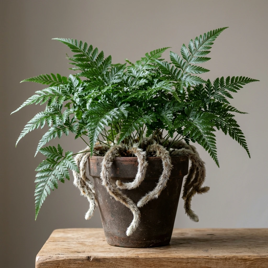 Identifica e cura Silver Rabbit's Foot (Davallia pyxidata) con Plant AI