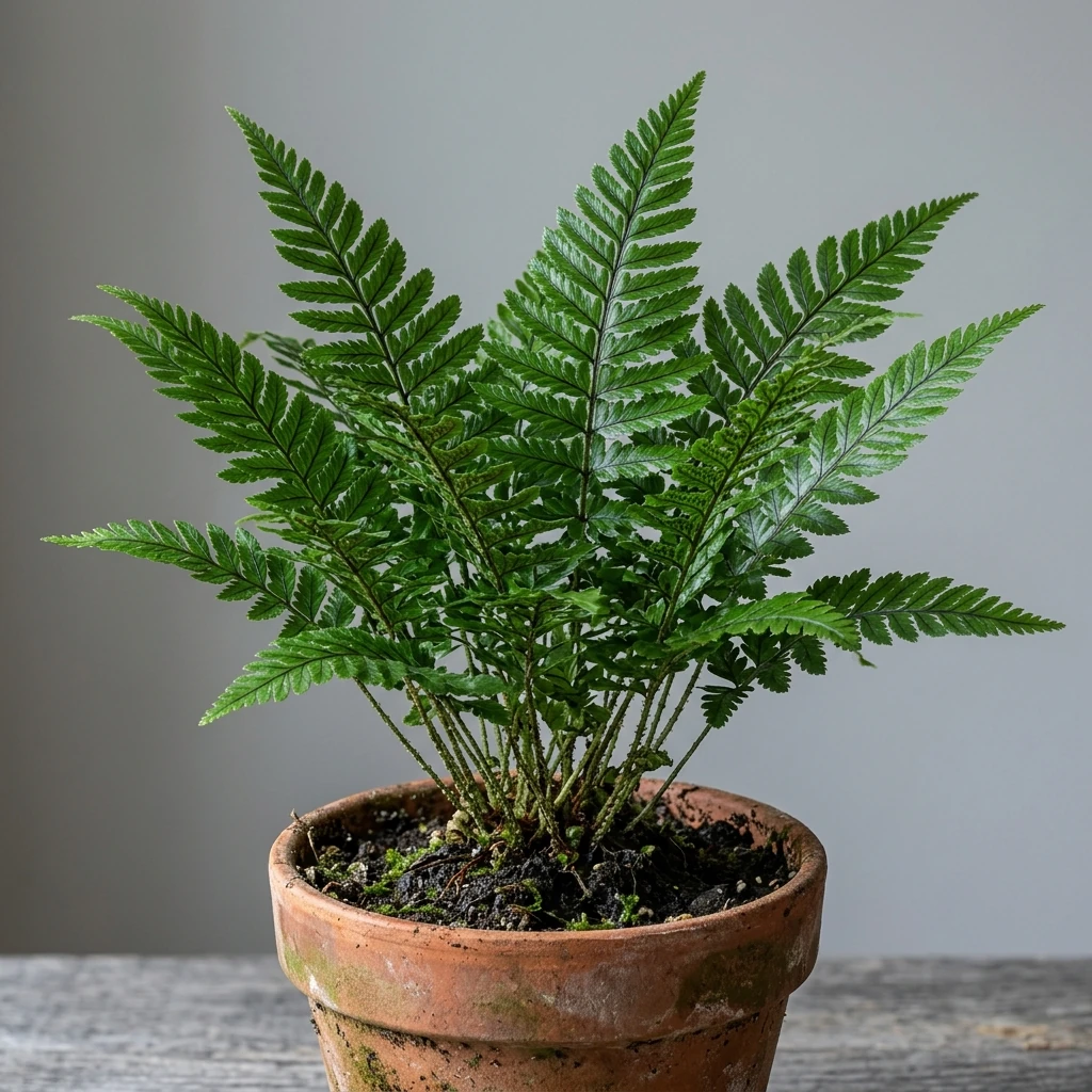 Identifica e cura Tsus-Simense Fern (Polystichum tsus-simense) con Plant AI