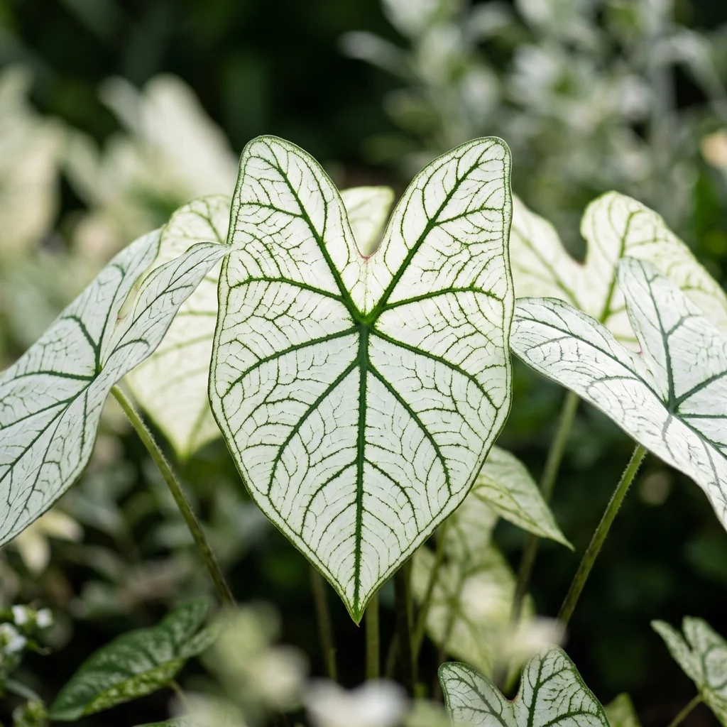 Identifica e cura White Caladium (Caladium candidum) con Plant AI