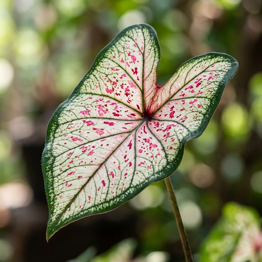 Identifica e cura Gingerland Caladium (Caladium bicolor 'Gingerland') con Plant AI