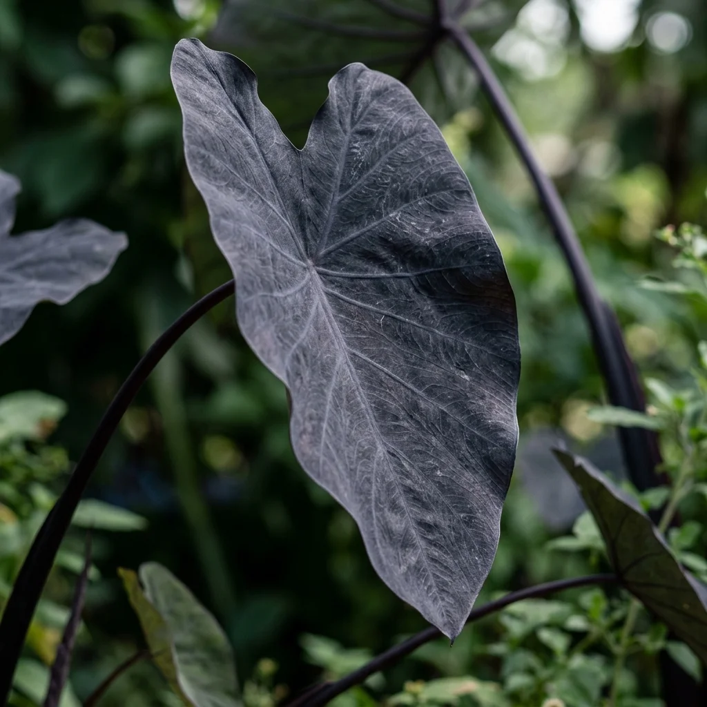 Identifica e cura Black Magic Elephant Ear (Colocasia esculenta 'Black Magic') con Plant AI
