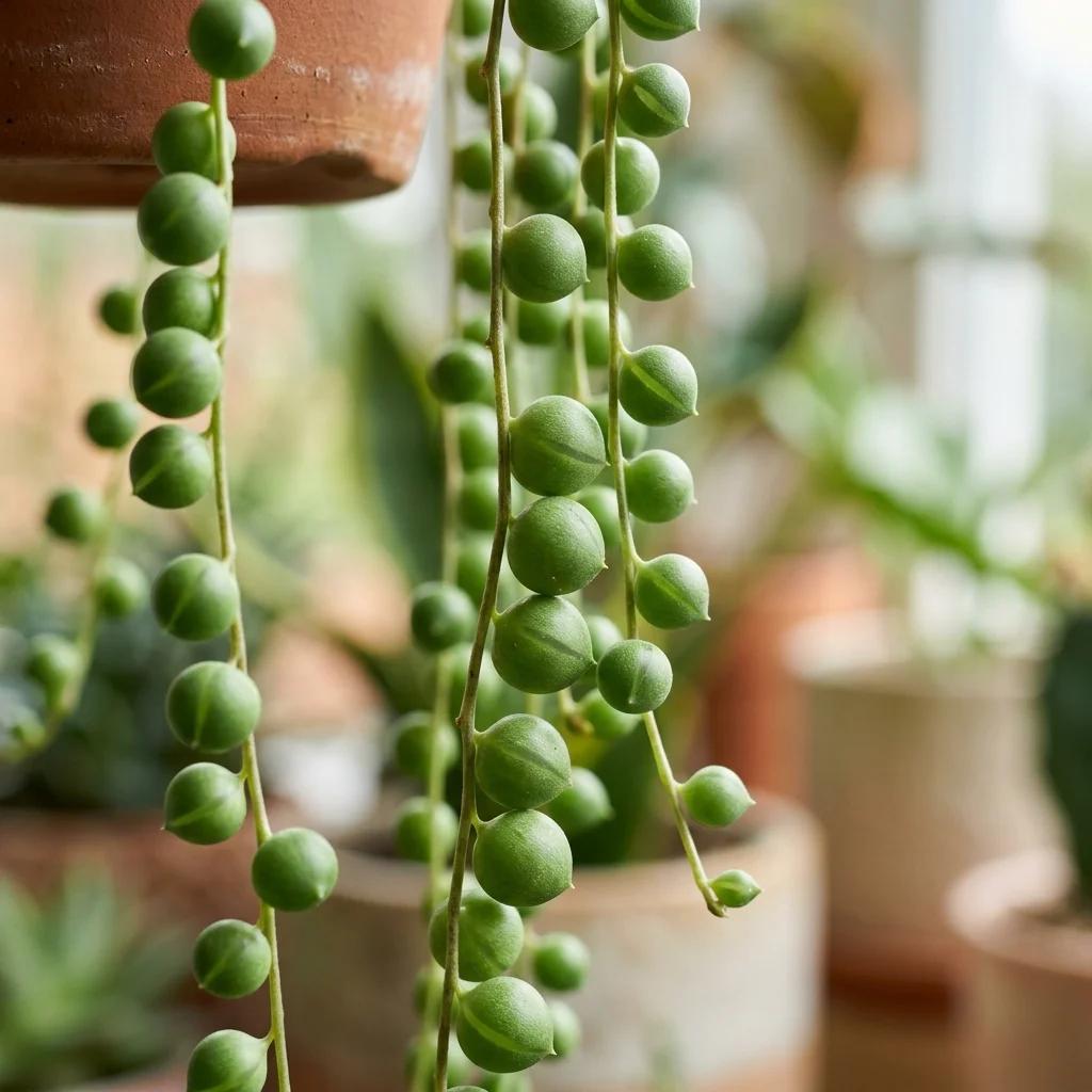 Identifica e cura Senecio a collana (Curio rowleyanus) con Plant AI