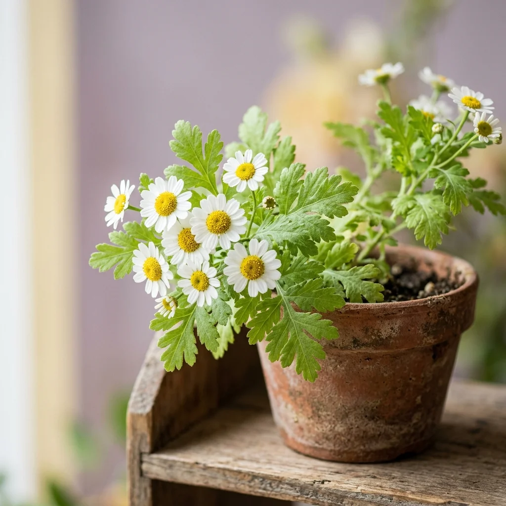 Identifica e cura Feverfew (Tanacetum parthenium) con Plant AI