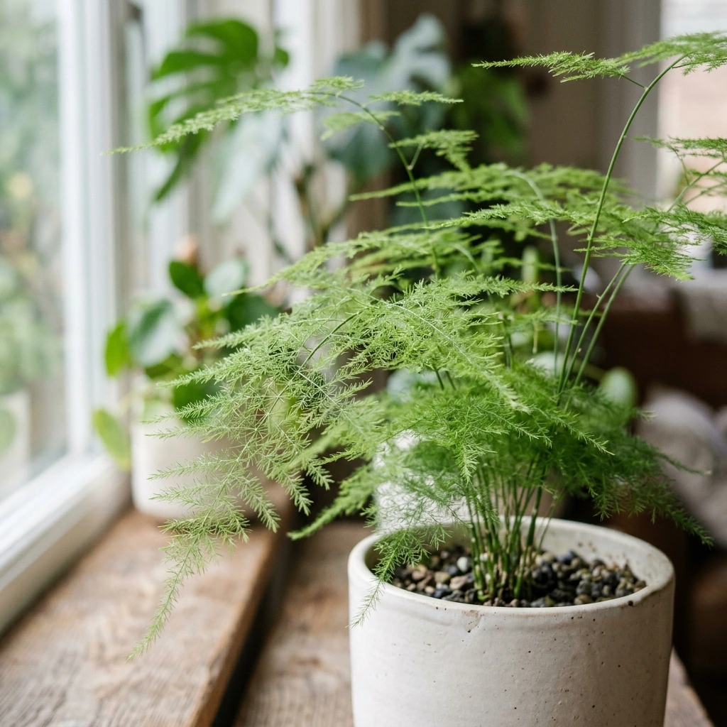 Identifier Asparagus plumeux (Asparagus setaceus) avec Plant AI