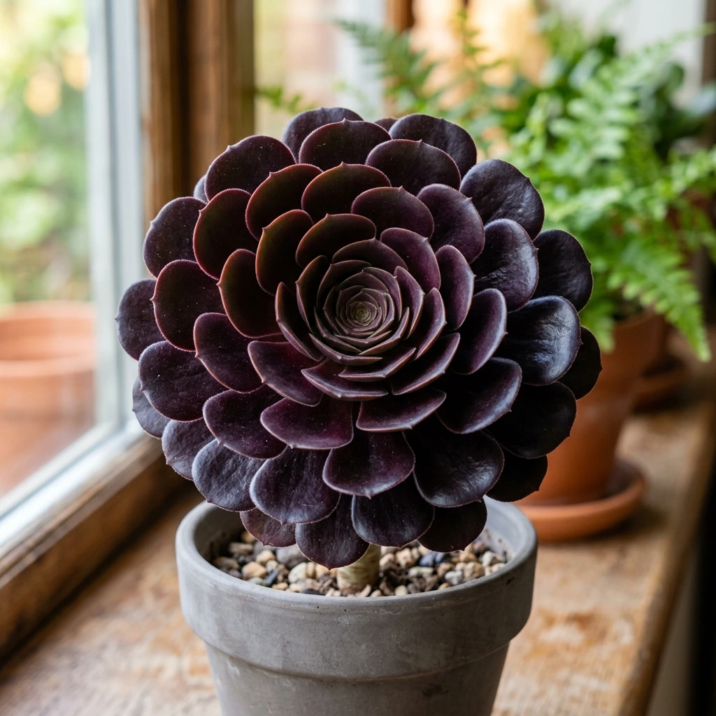 Identifier Aeonium pourpre (Aeonium arboreum) avec Plant AI