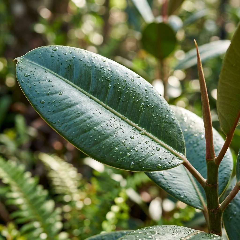 Identifier Caoutchouc (Ficus elastica) avec Plant AI