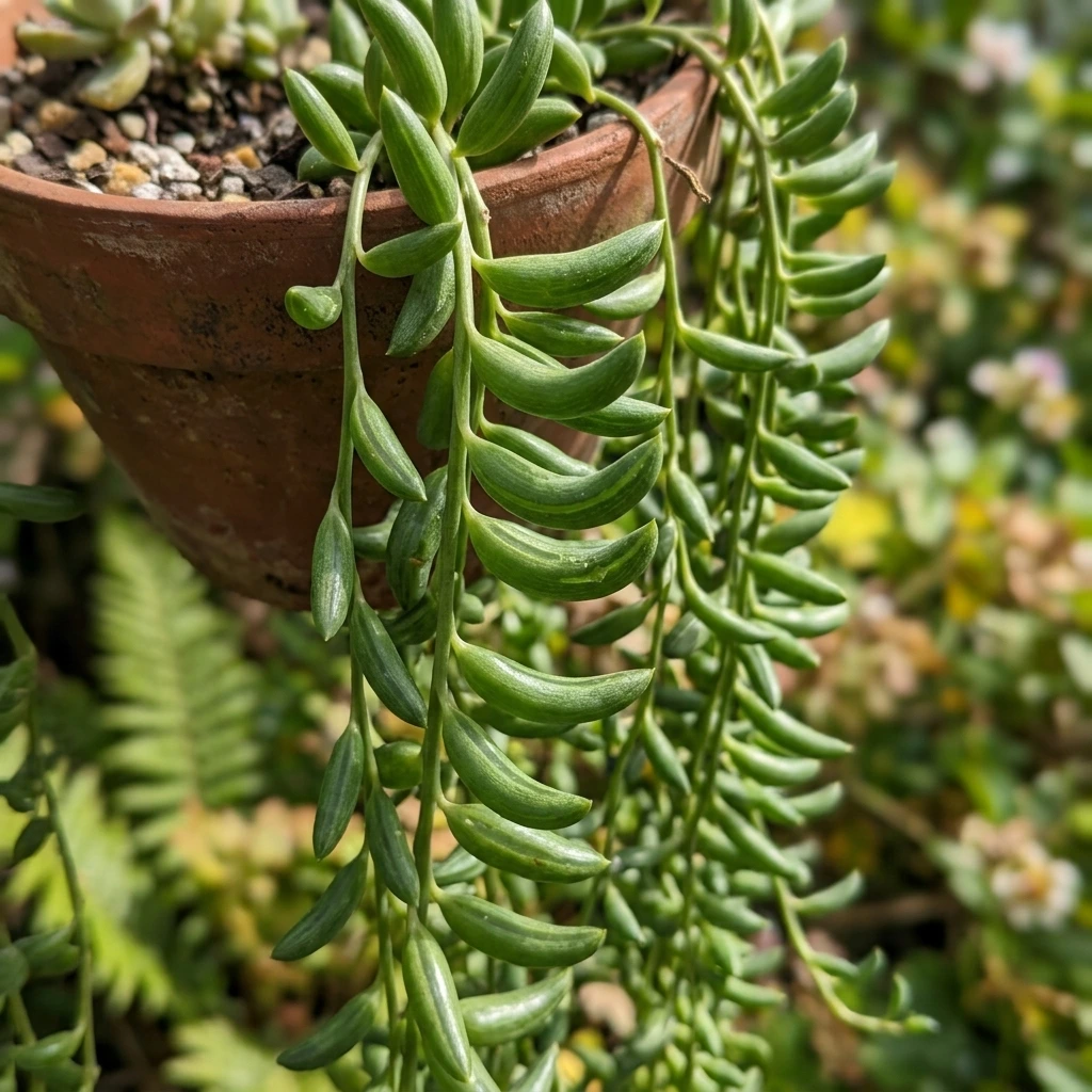 Identifier Chaîne de bananes (Senecio radicans) avec Plant AI