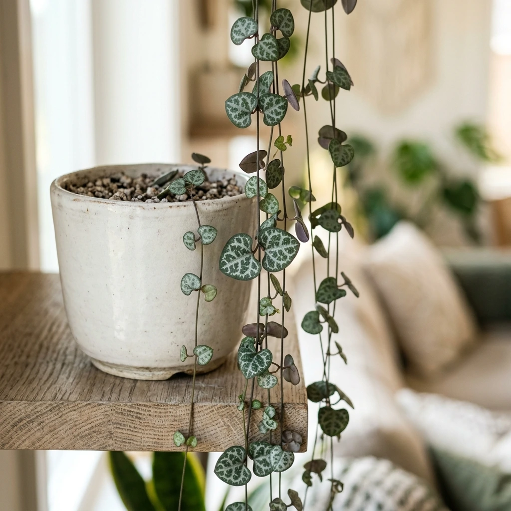 Identifier Chaîne de coeurs (Ceropegia woodii) avec Plant AI