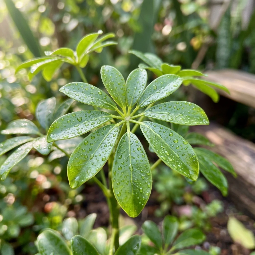 Identifier Schefflera nain (Schefflera arboricola) avec Plant AI