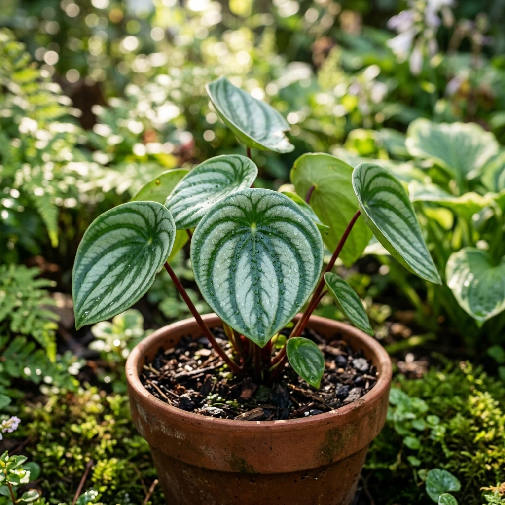 Identifier Pépéromia pastèque (Peperomia argyreia) avec Plant AI