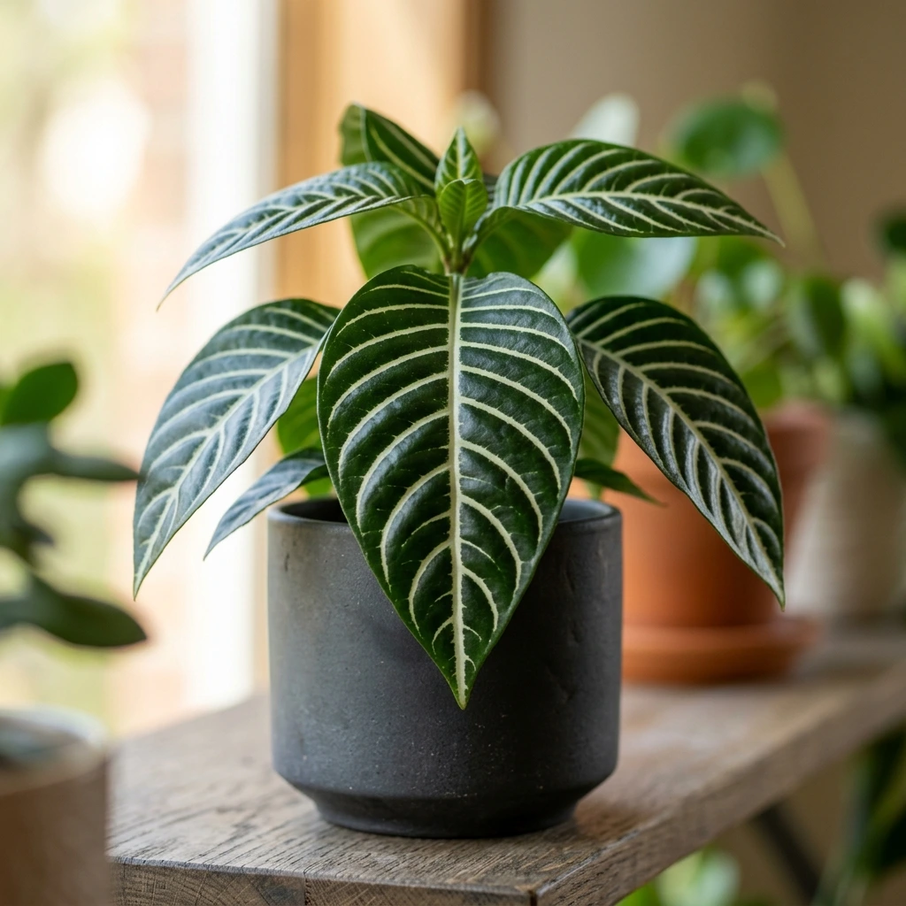 Identifier Plante zèbre (Aphelandra squarrosa) avec Plant AI