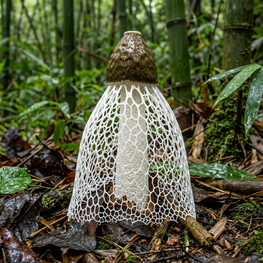 Identifica Bamboo Pith (Phallus indusiatus) con Plant AI