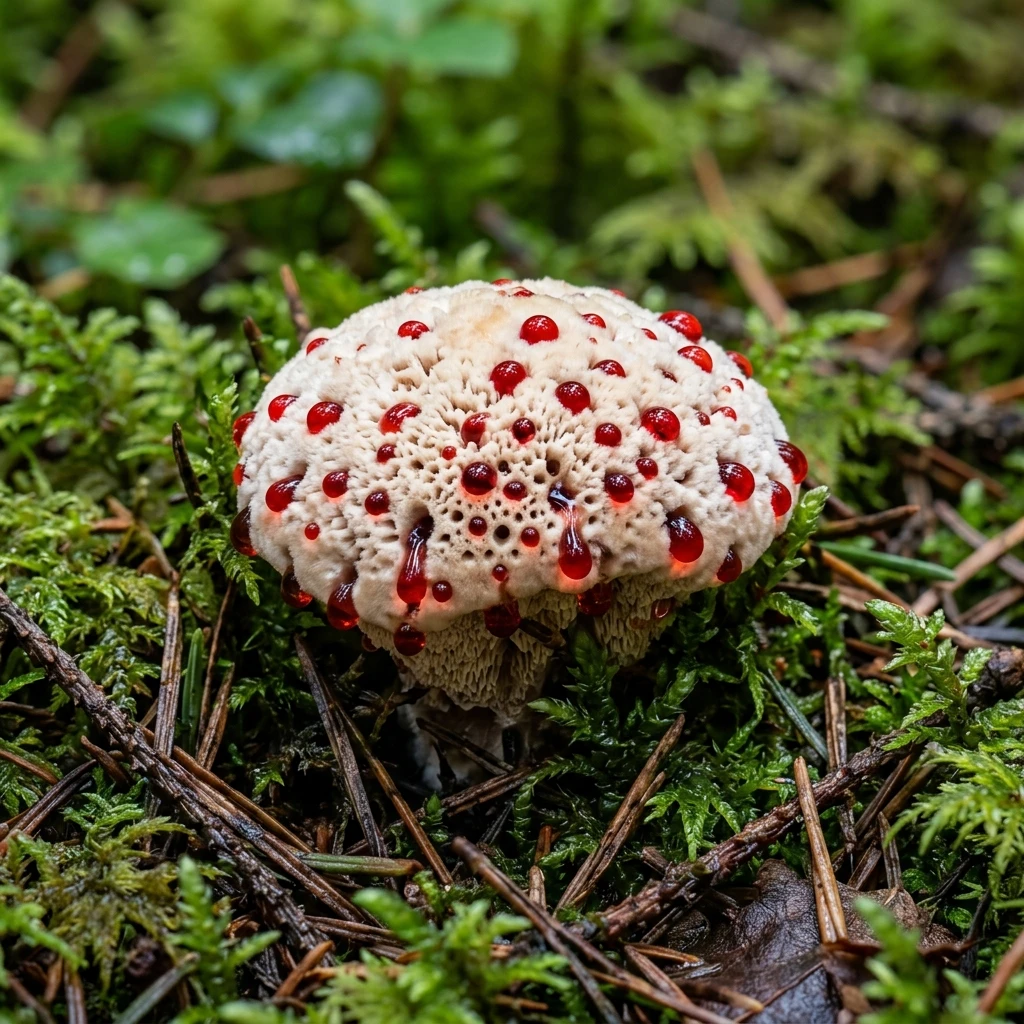 Identifica Bleeding Tooth Fungus (Hydnellum peckii) con Plant AI