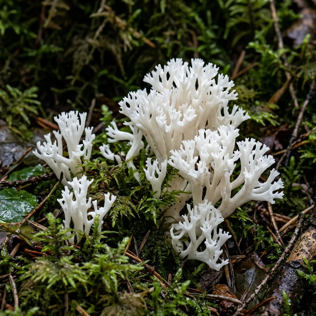 Identifica Crested Coral Fungi (Clavulina cristata) con Plant AI