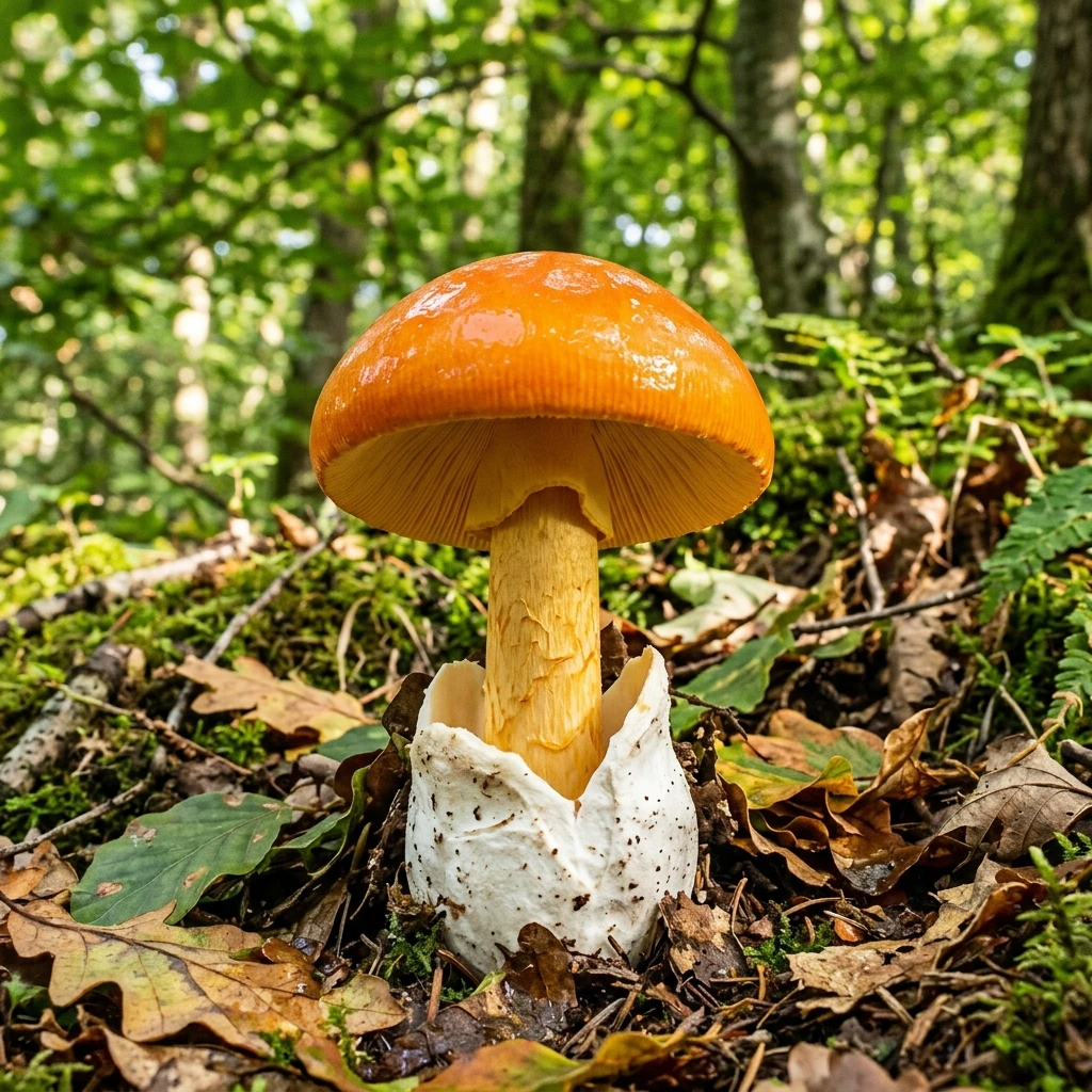 Identifica Caesar's Mushroom (Amanita caesarea) con Plant AI