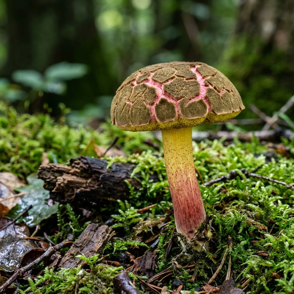 Identifica Red Cracked Bolete (Xerocomellus chrysenteron) con Plant AI