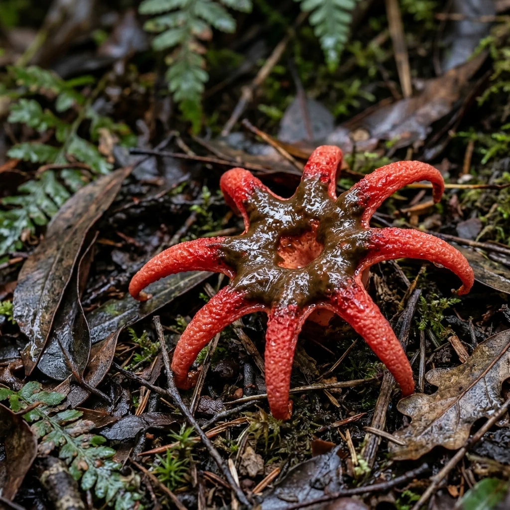 Identifica Red Starfish Fungus (Aseroe rubra) con Plant AI