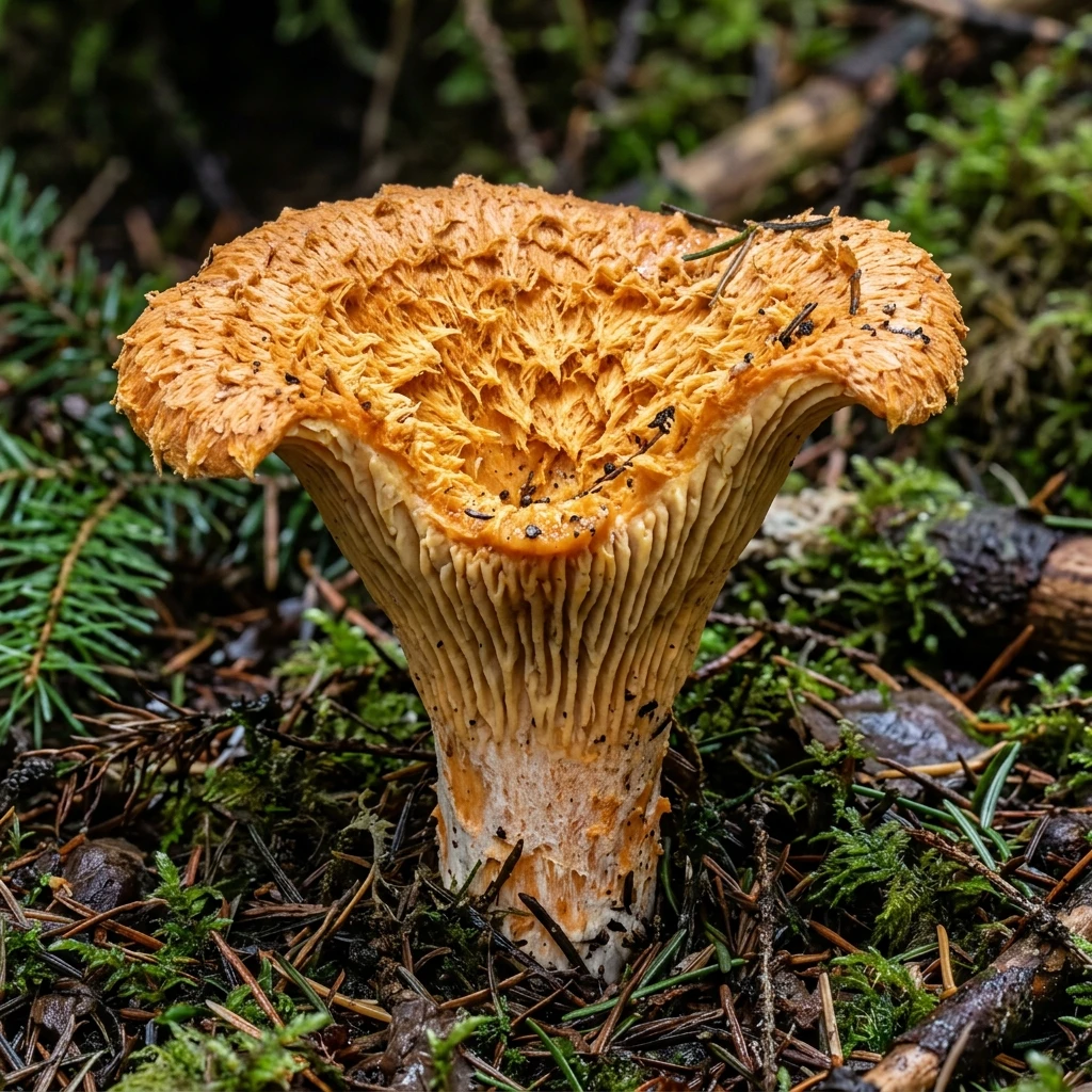 Identifica Scaly Chanterelle (Turbinellus floccosus) con Plant AI