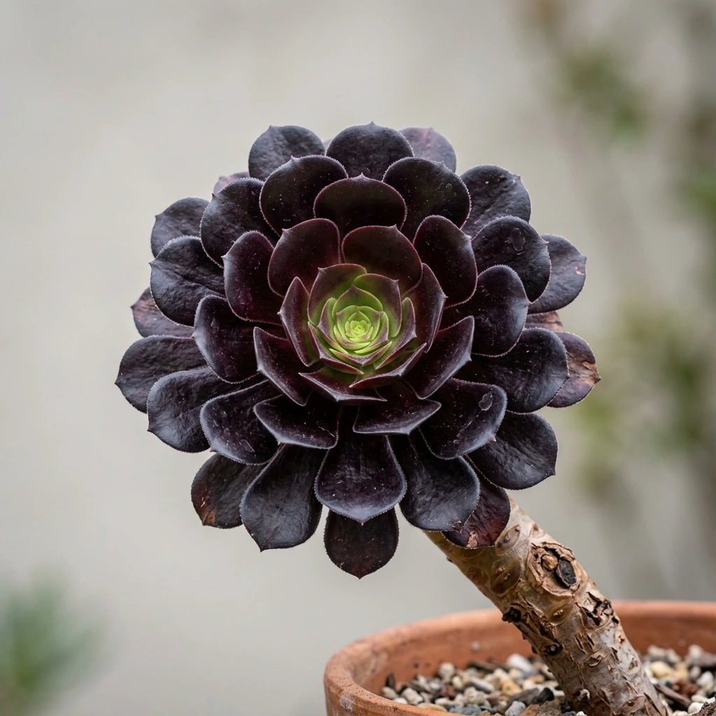 Identifica e cura Black Rose Aeonium (Aeonium arboreum 'Atropurpureum') con Plant AI