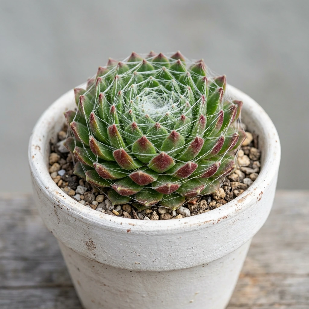 Identifica e cura Cobweb Houseleek (Sempervivum arachnoideum) con Plant AI
