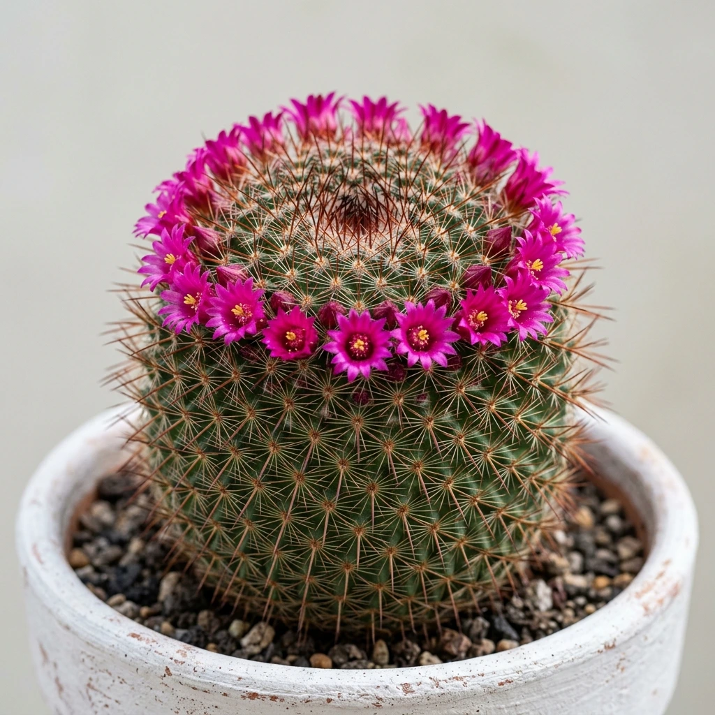 Identifica e cura Spiny Cactus (Mammillaria spinosissima) con Plant AI