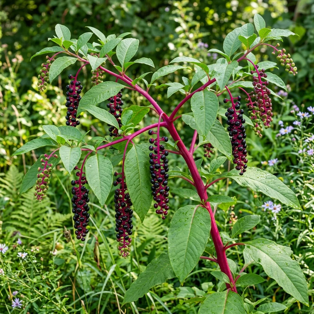 Identifica e controlla Pokeweed (Phytolacca americana) con Plant AI